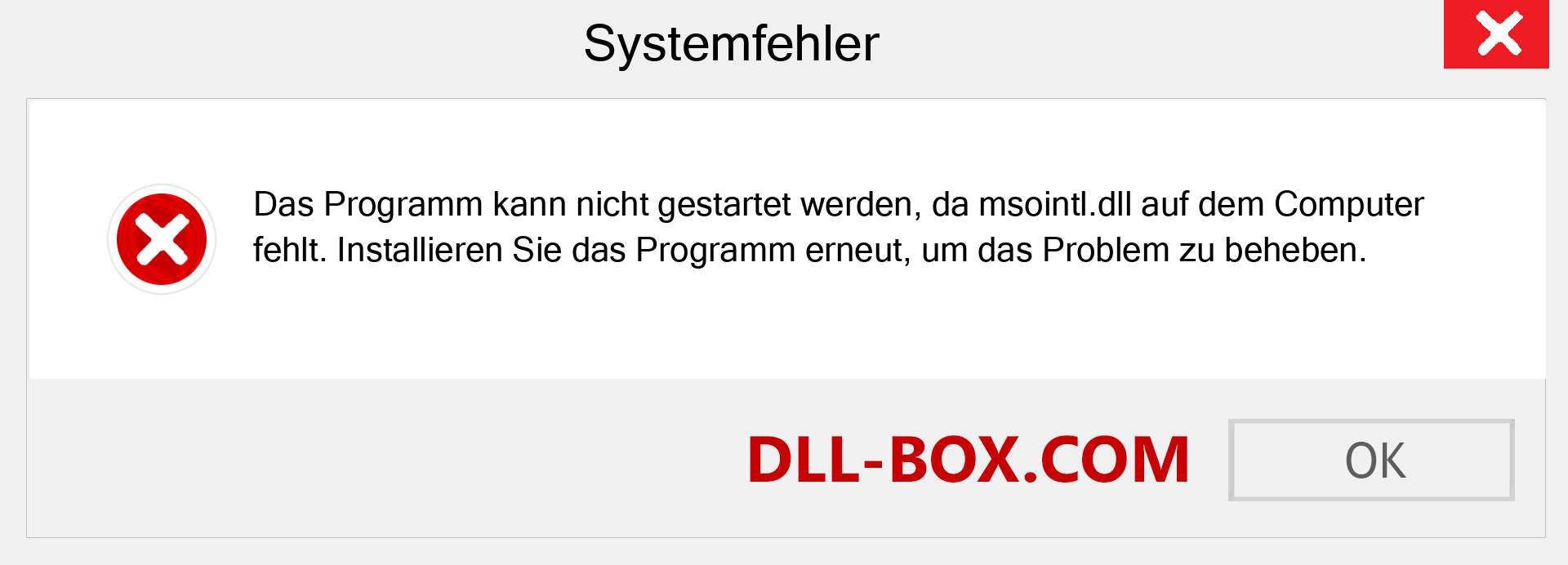 msointl.dll-Datei fehlt?. Download für Windows 7, 8, 10 - Fix msointl dll Missing Error unter Windows, Fotos, Bildern